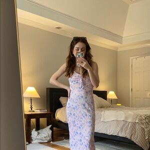 Floral Pink and Blue Dress